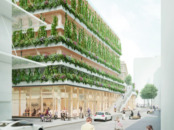 Visualisierung Breuninger Park Stuttgart – neues Mobilitätszentrum an der Hauptstätter Straße, Fertigstellung 2027